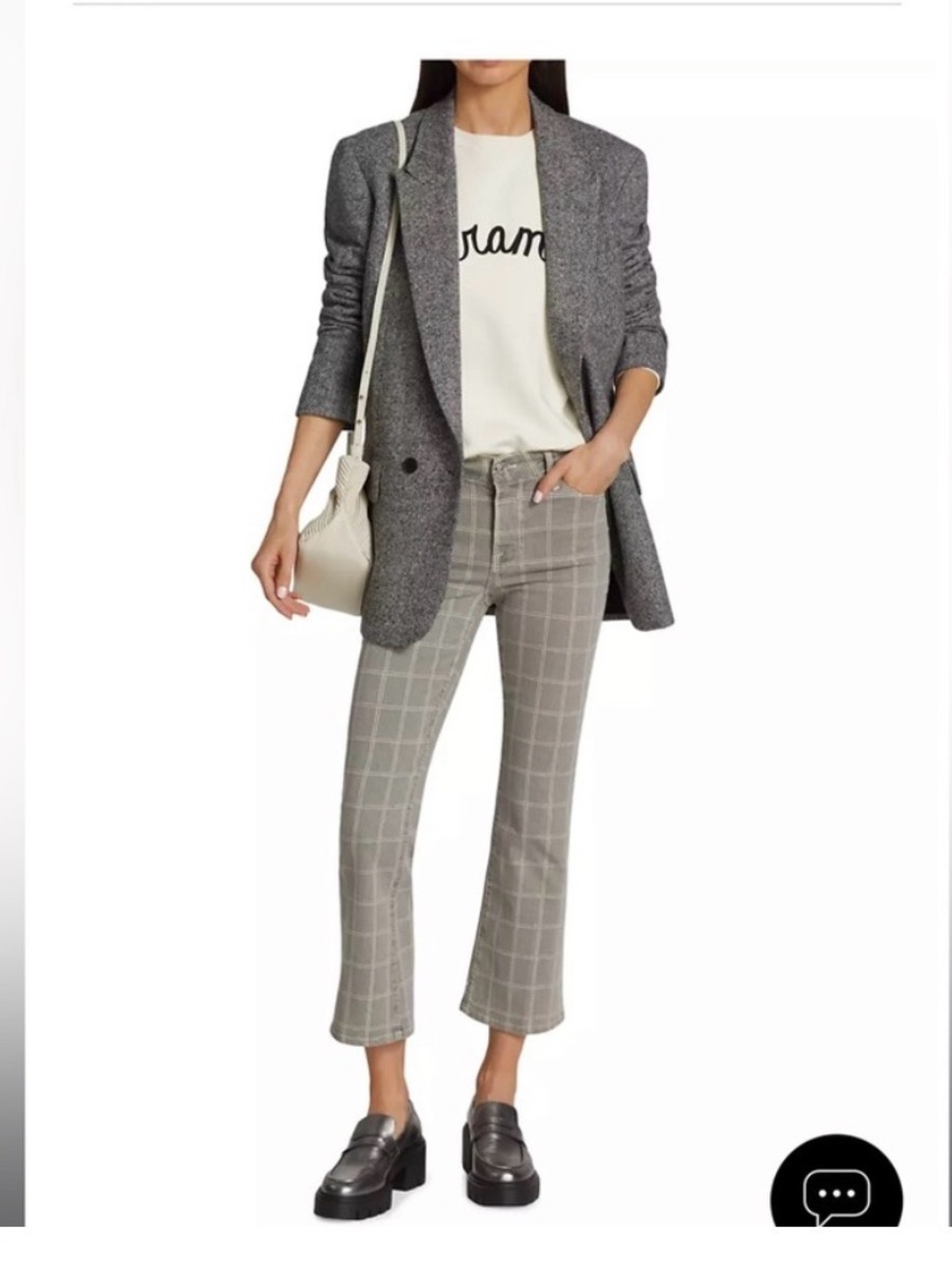 Frame Gray Plaid Le Crop Mini Boot Pants
